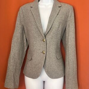 NWOT J. Crew Gray Blazer with Gold Buttons
